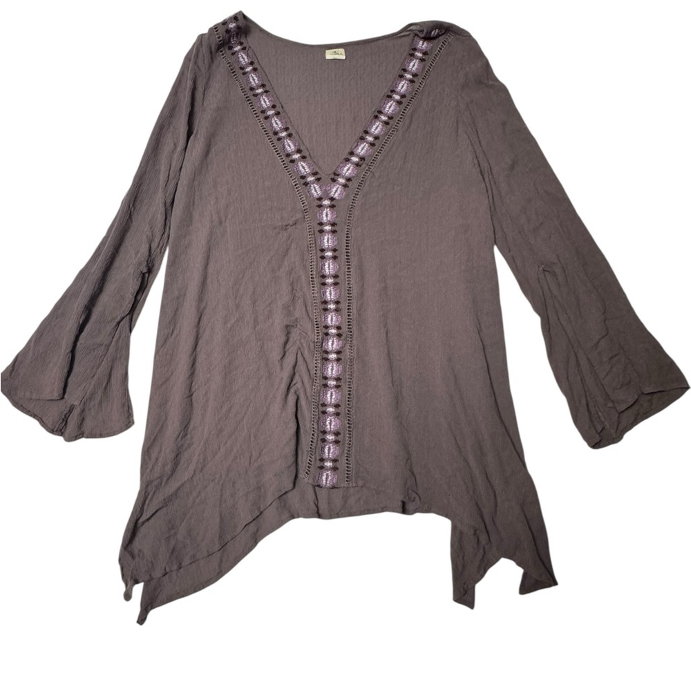 O’Neill Boho Purple Embroidered Tunic Top -‎ Size M